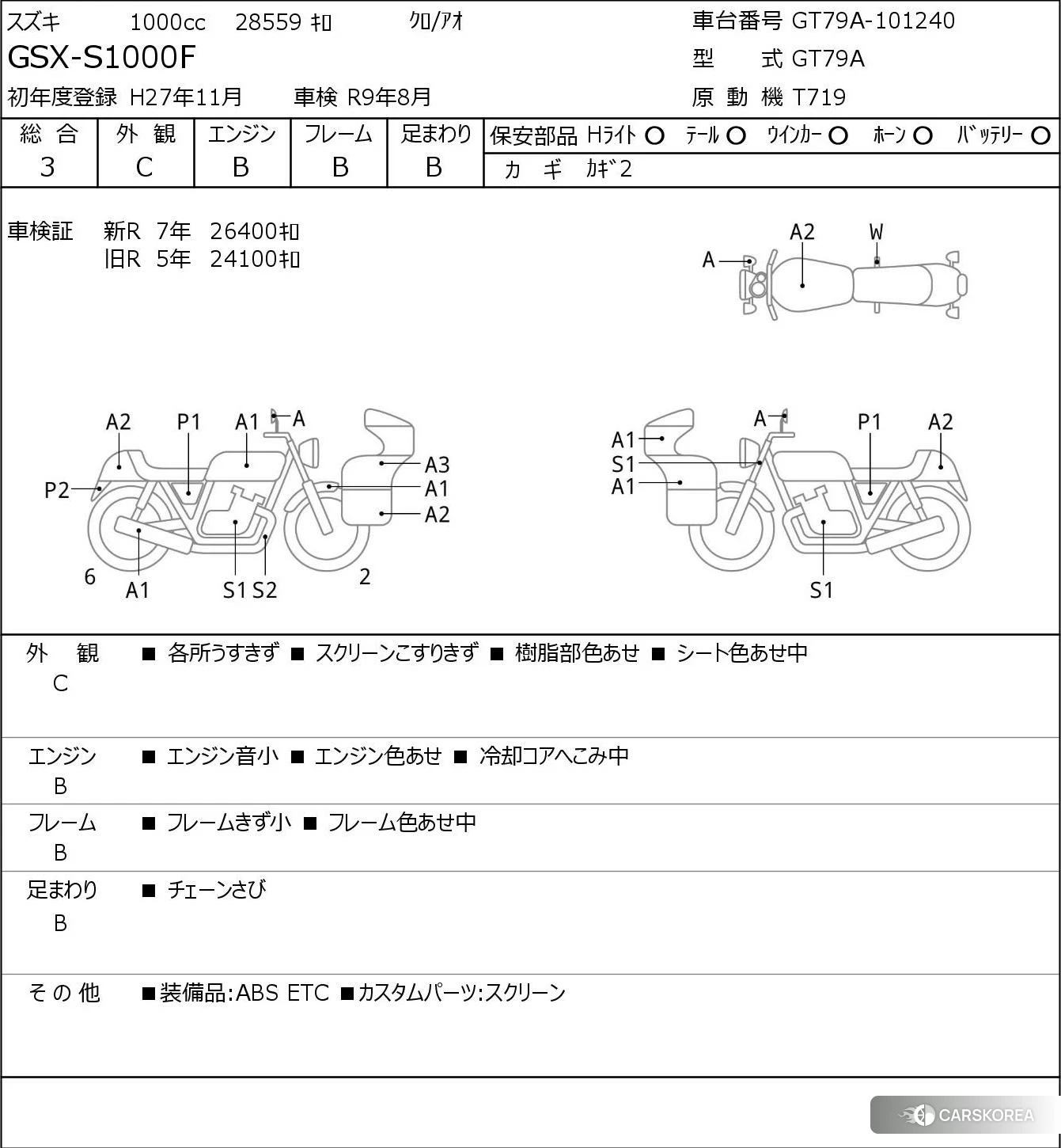 Проданный Suzuki GSX-S1000F id 3947295 из Японии, фото 5