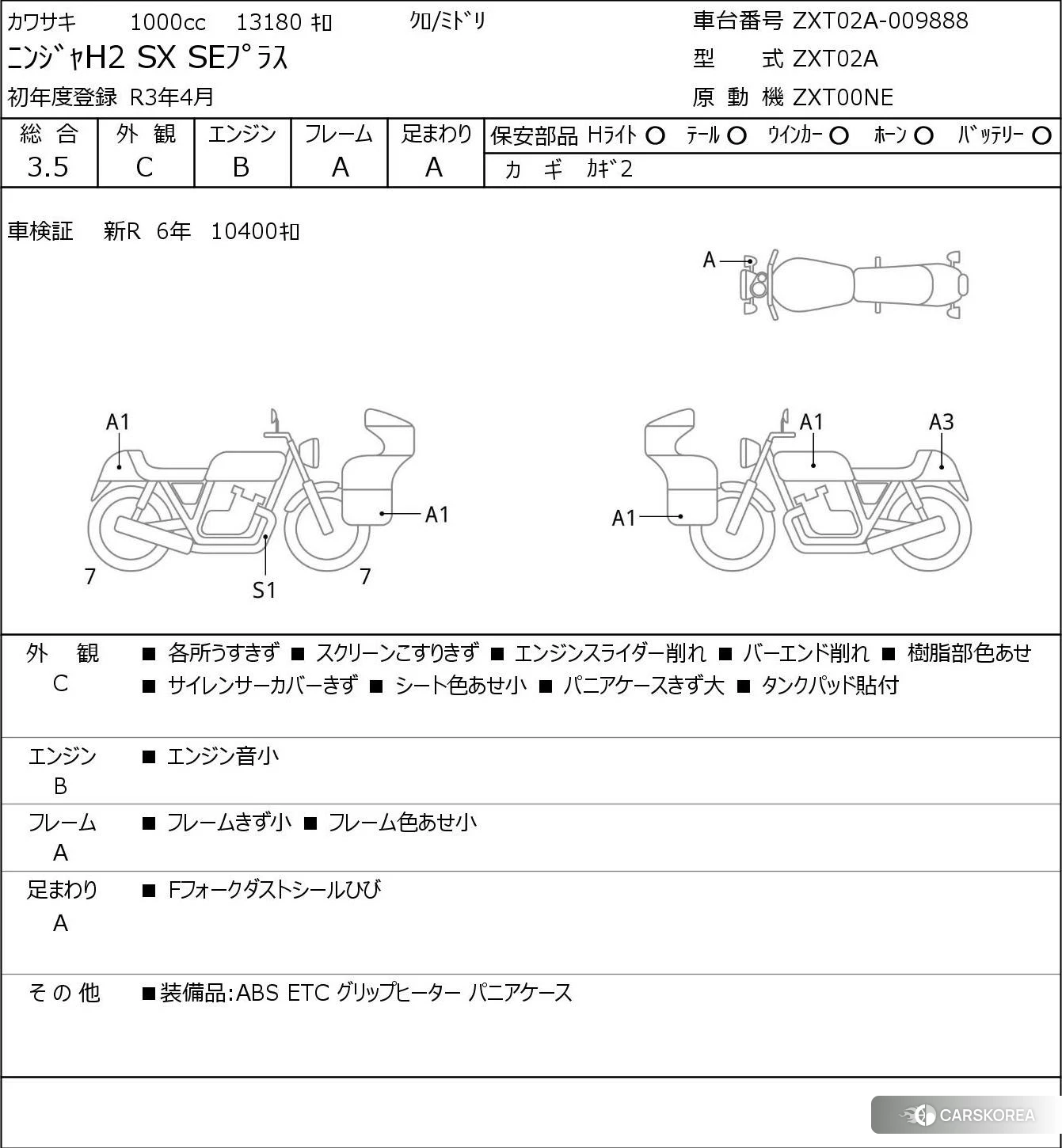 Проданный Kawasaki NINJA H2 SX SE 2021 из Японии, фото 5