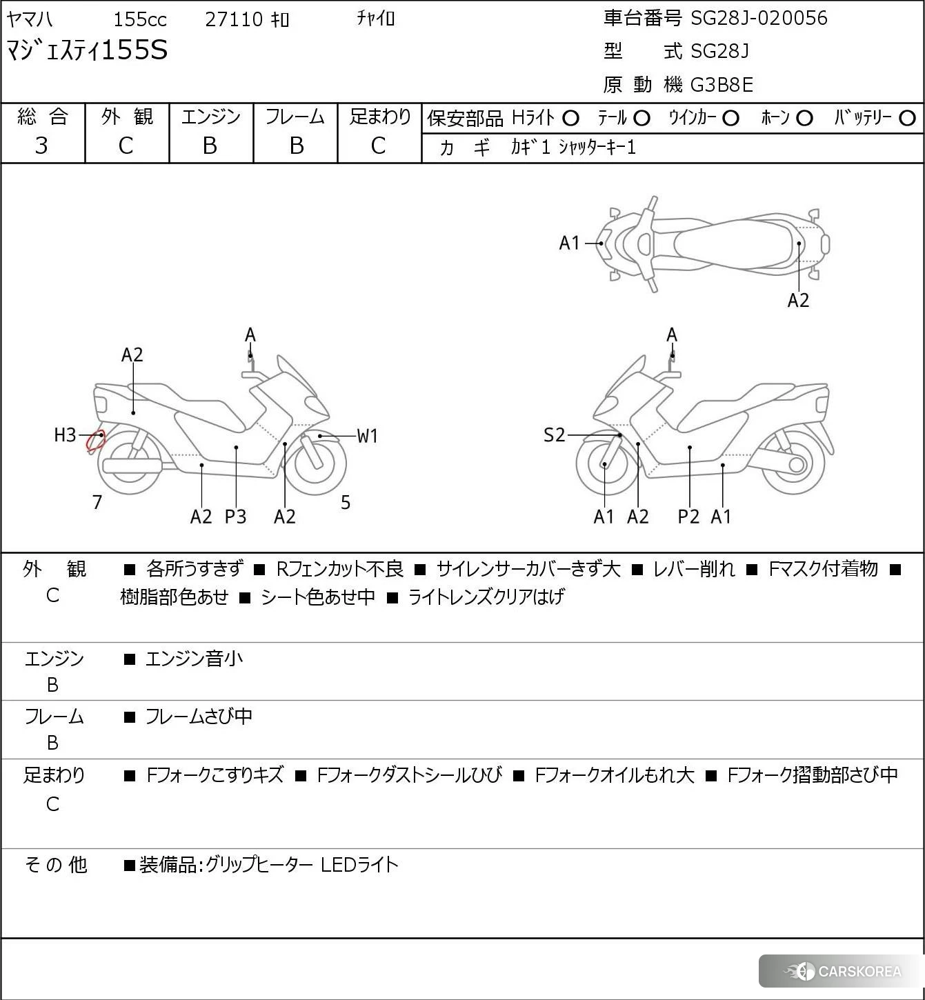 Проданный Yamaha MAJESTY 155S id 4200212 из Японии, фото 5
