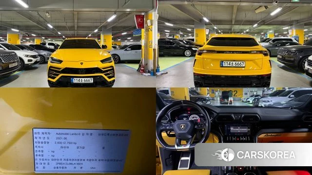 Lamborghini Urus 2021 Желтый из Кореи