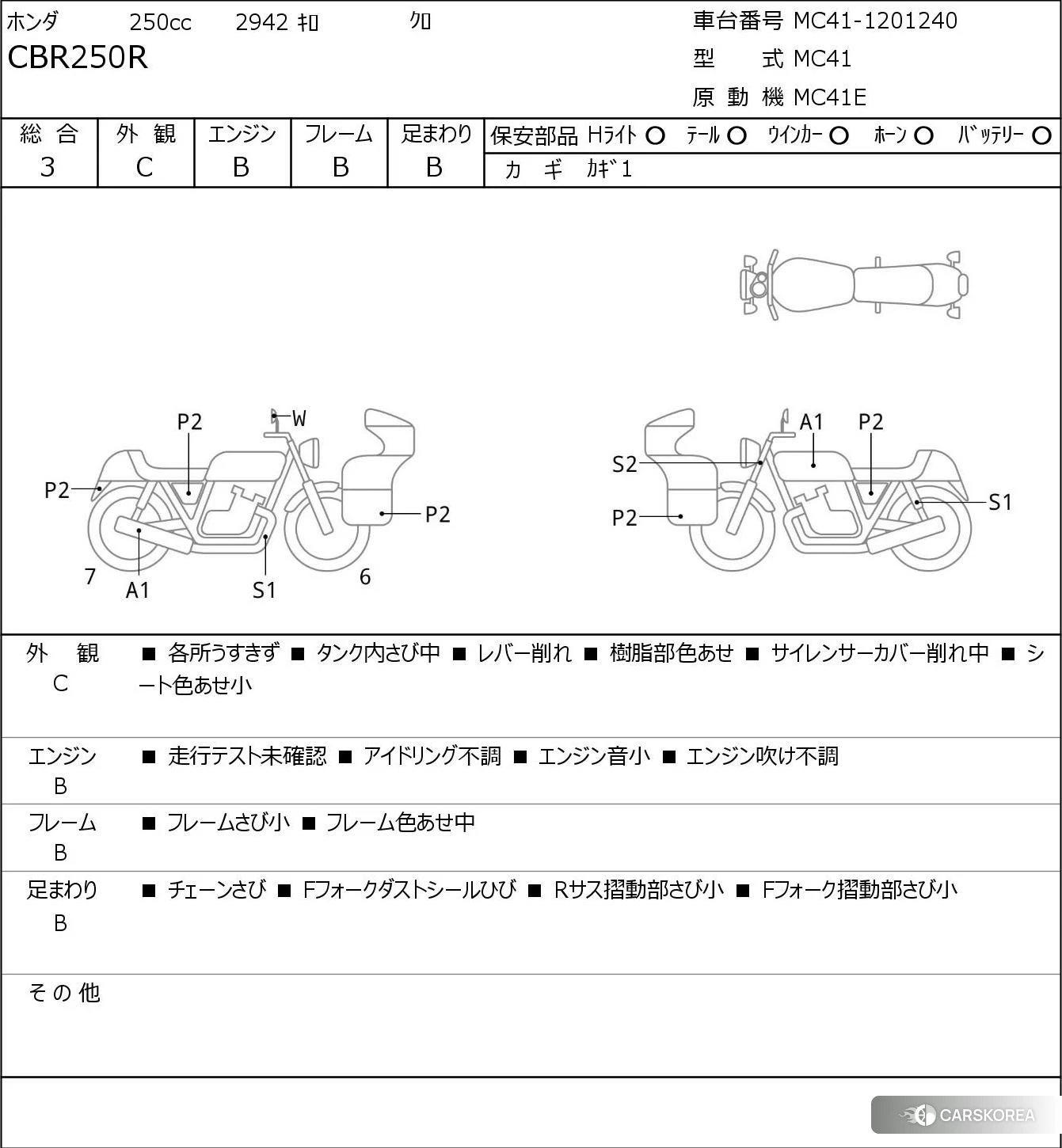 Проданный Honda CBR250R id 3947400 из Японии, фото 5