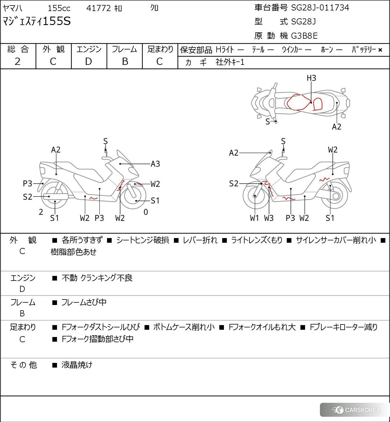 Yamaha MAJESTY 155S 2014 из Японии, фото 5