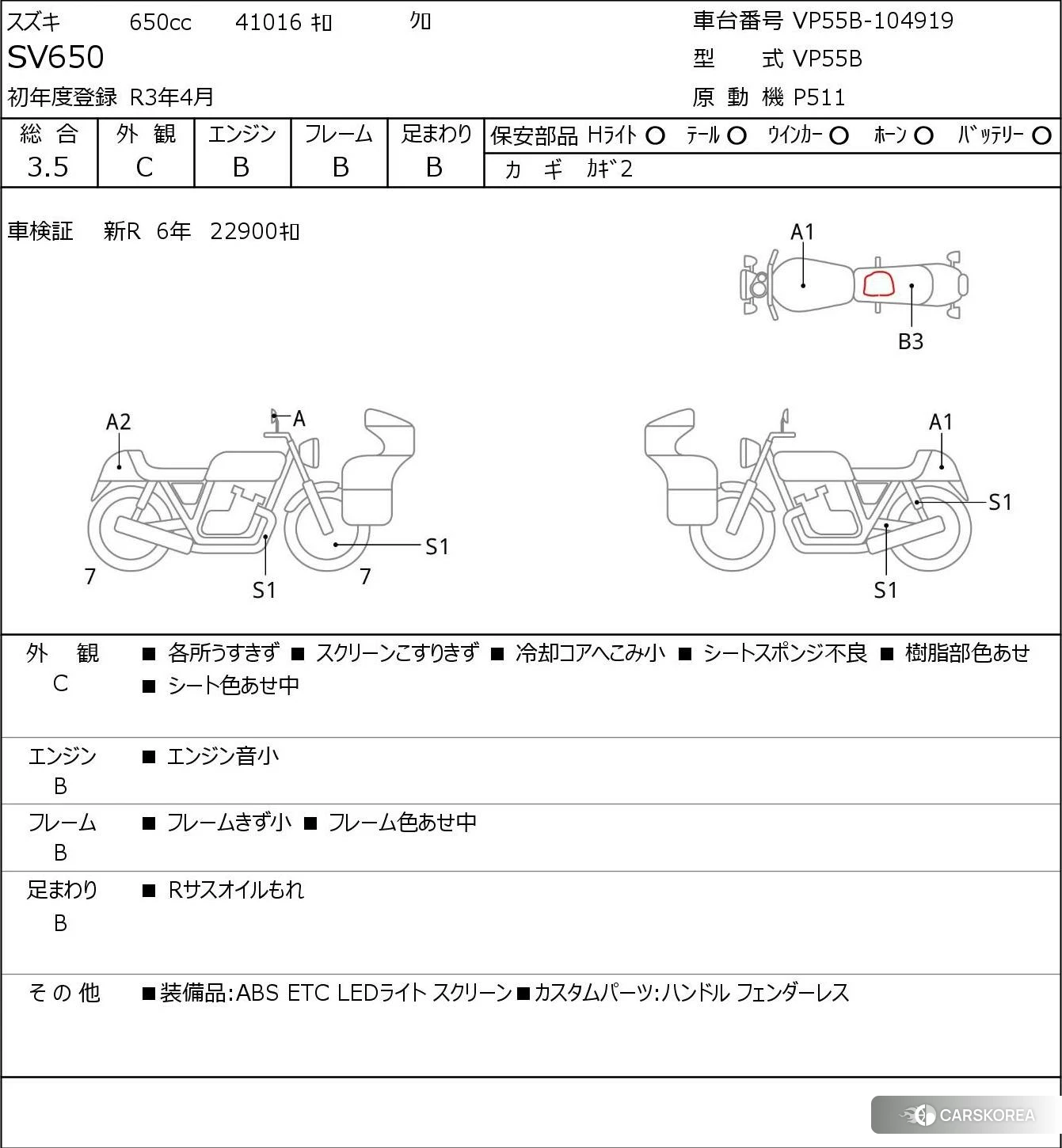 Проданный Suzuki SV650 id 4229603 из Японии, фото 5