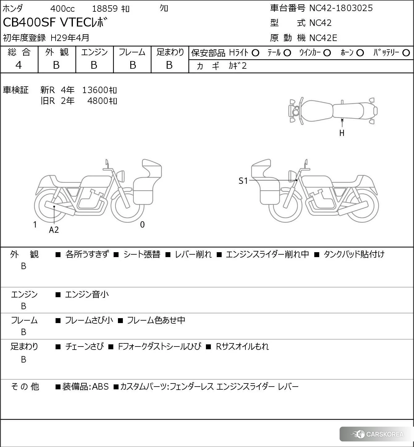Проданный Honda CB400SF 2017 из Японии, фото 5