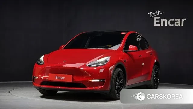 Tesla Model Y 2021 Красный из Кореи
