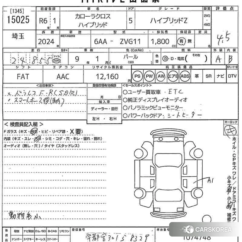 Toyota Corolla Cross 2024 из Японии