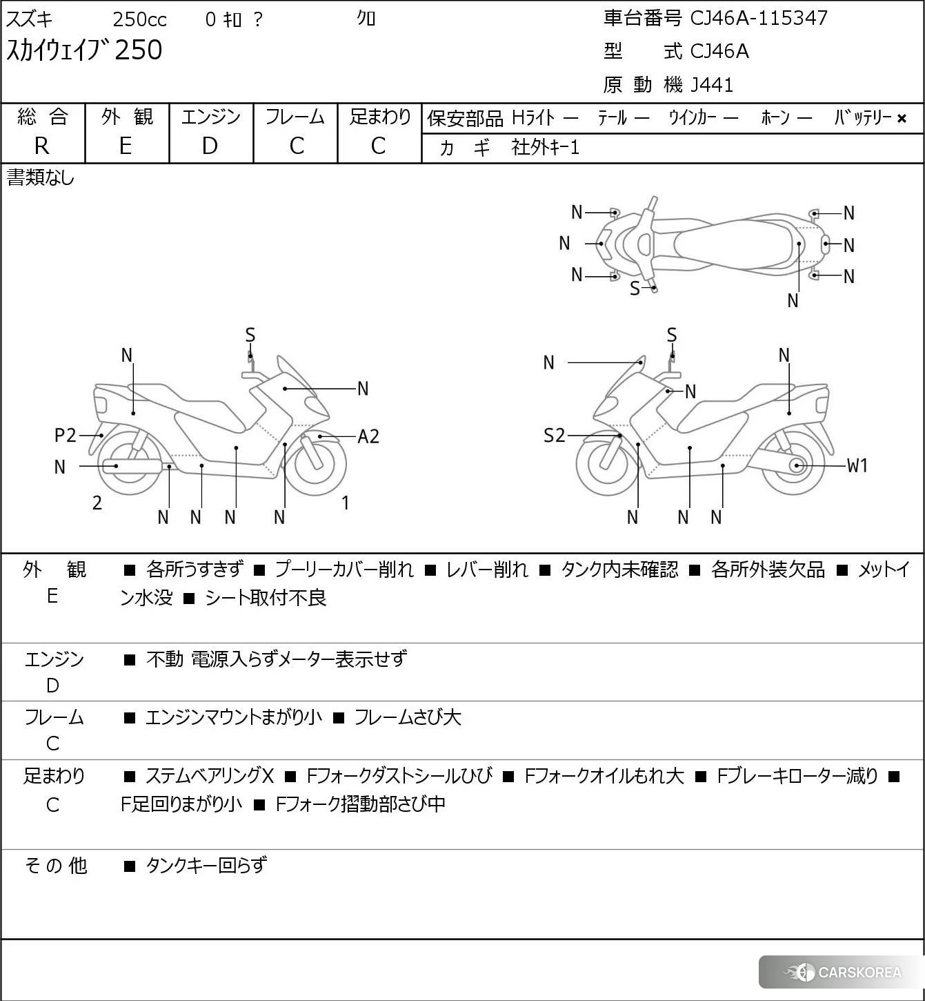 Проданный Suzuki SKYWAVE 250 id 3947567 из Японии, фото 5