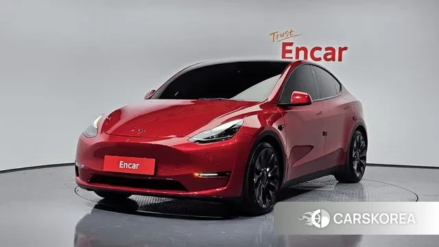 Tesla Model Y 2021 Красный из Кореи