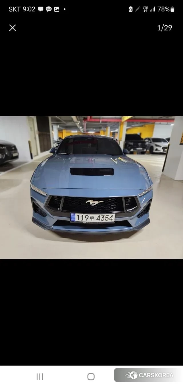 Ford Mustang 7th Generation 2024 Небесно-голубой из Кореи