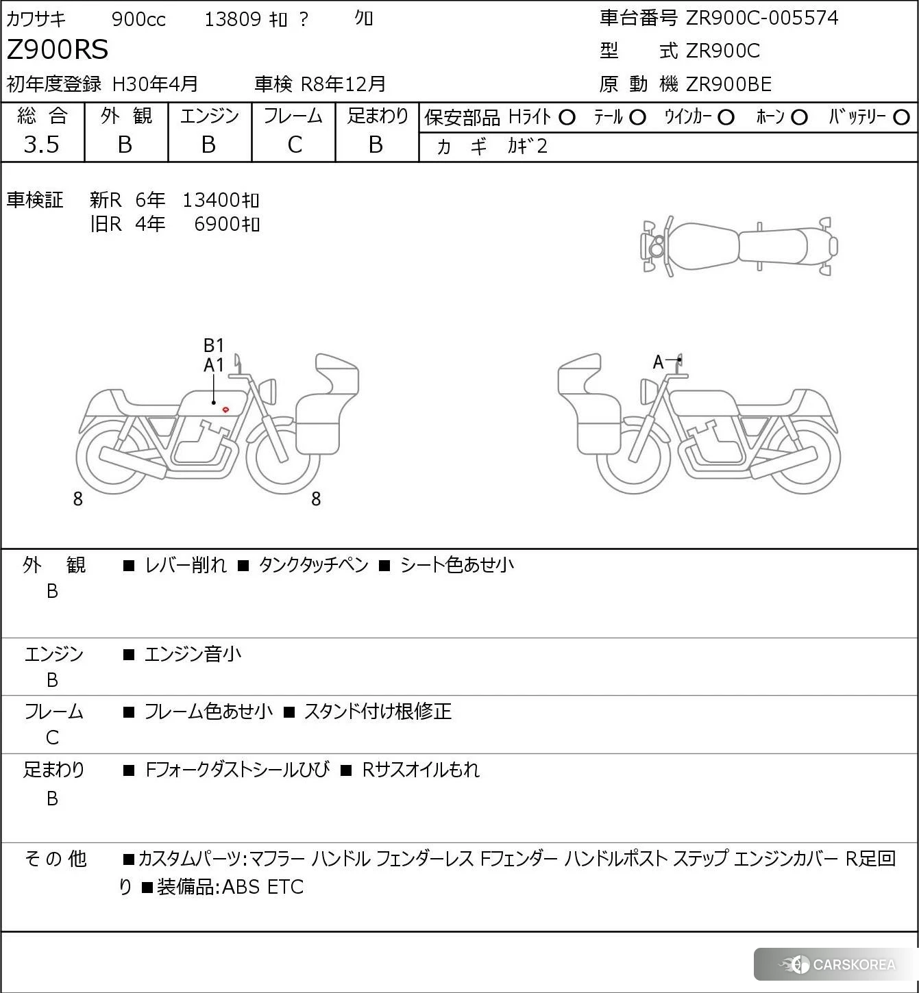 Проданный Kawasaki Z900RS 2018 из Японии, фото 5