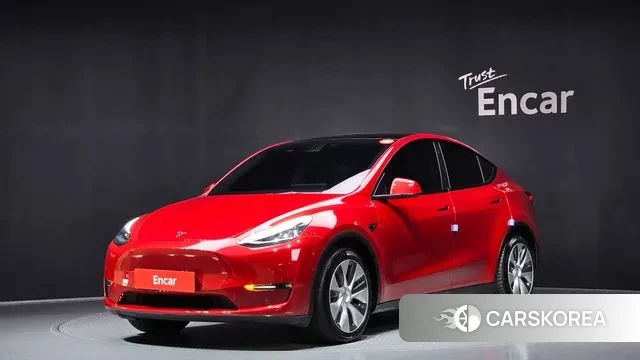 Tesla Model Y 2021 Красный из Кореи