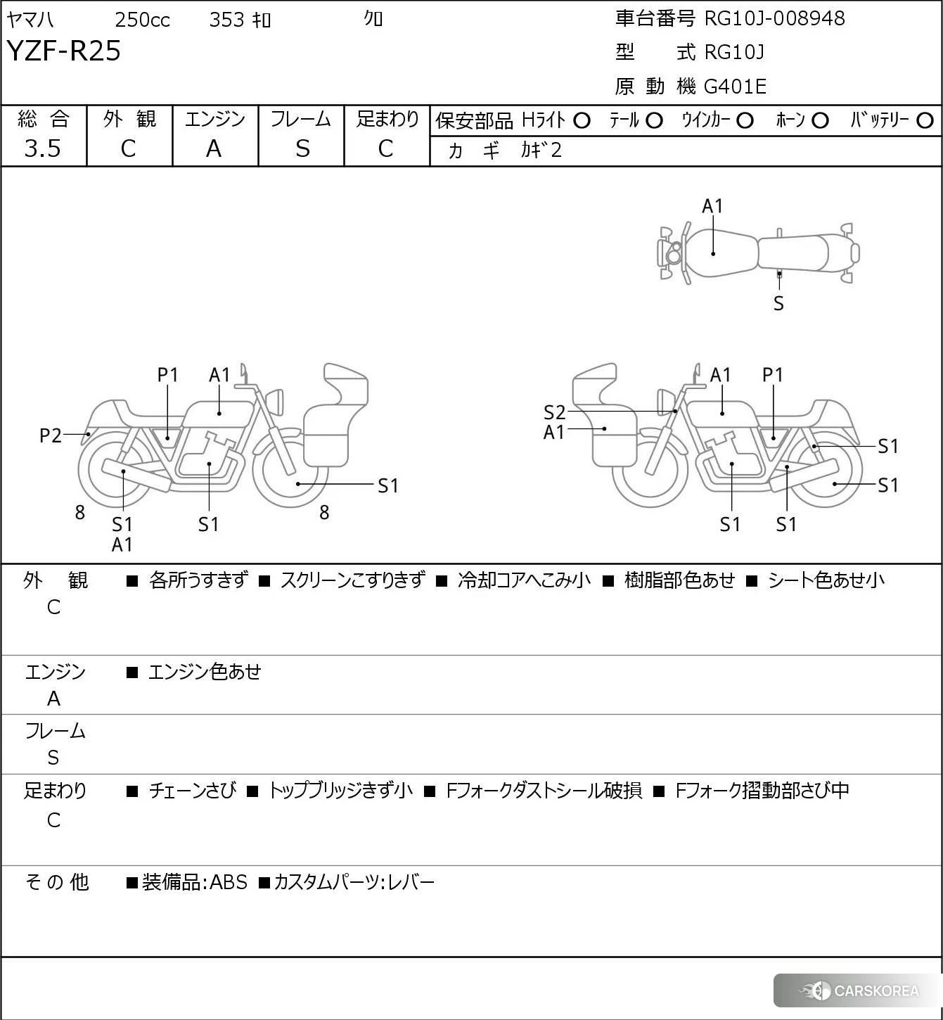 Yamaha YZF-R25 2015 из Японии, фото 5