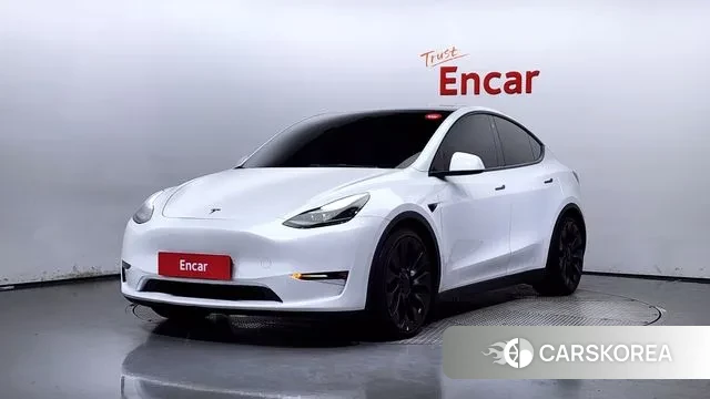 Tesla Model Y 2021 Белый из Кореи
