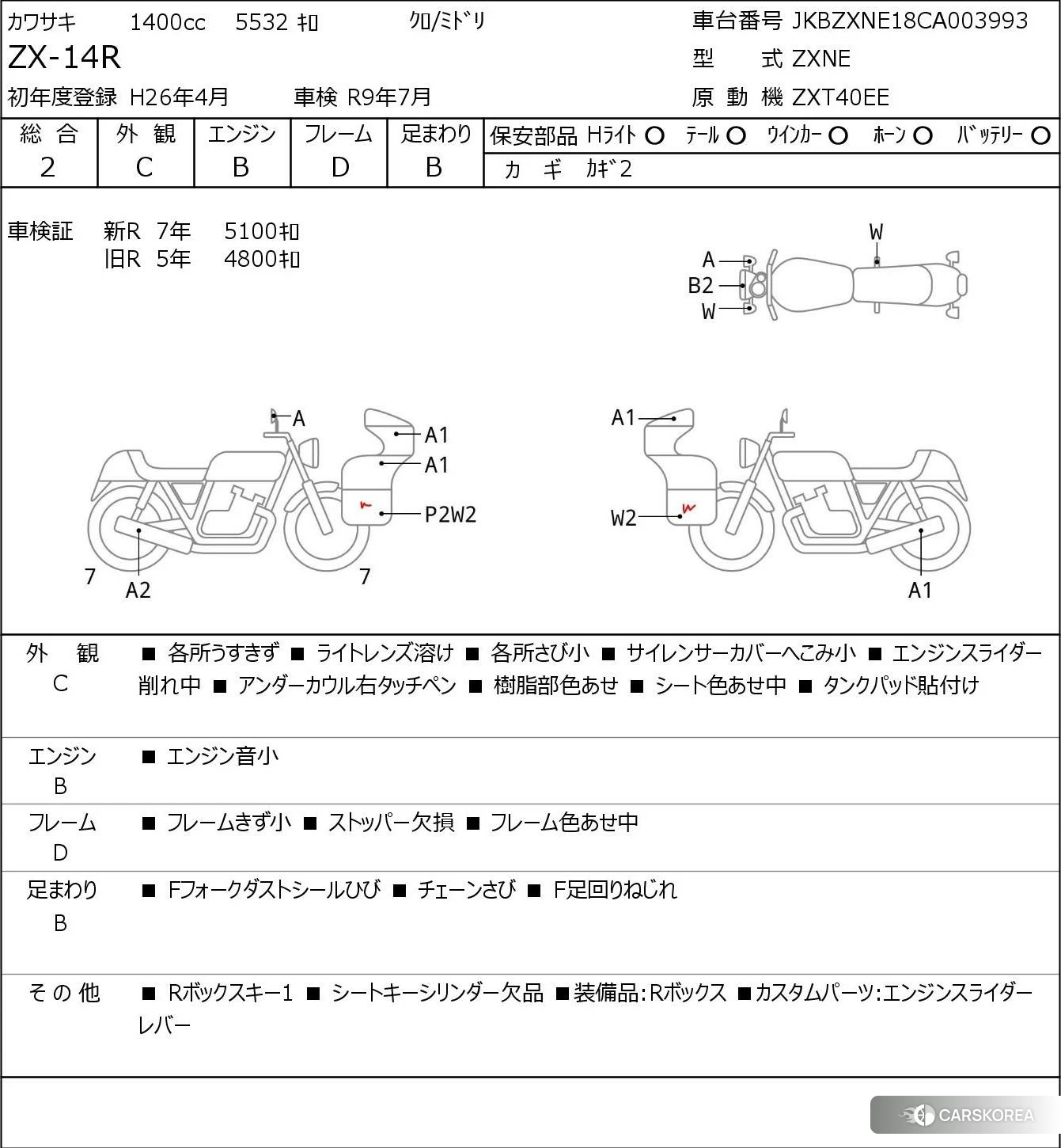 Kawasaki ZX-14R NINJA 2014 из Японии, фото 5