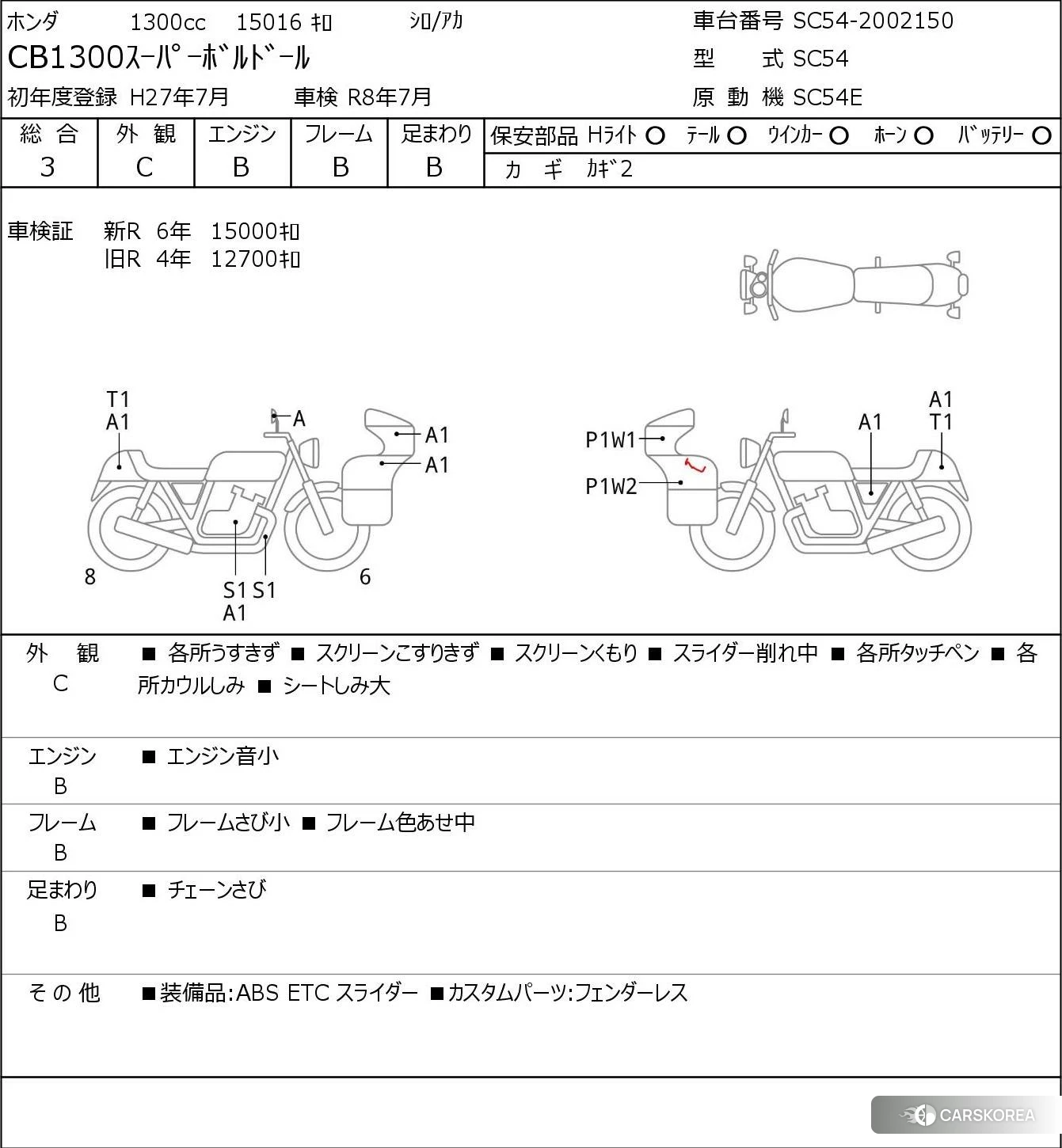 Проданный Honda CB1300SF BOLDOR id 4206316 из Японии, фото 5