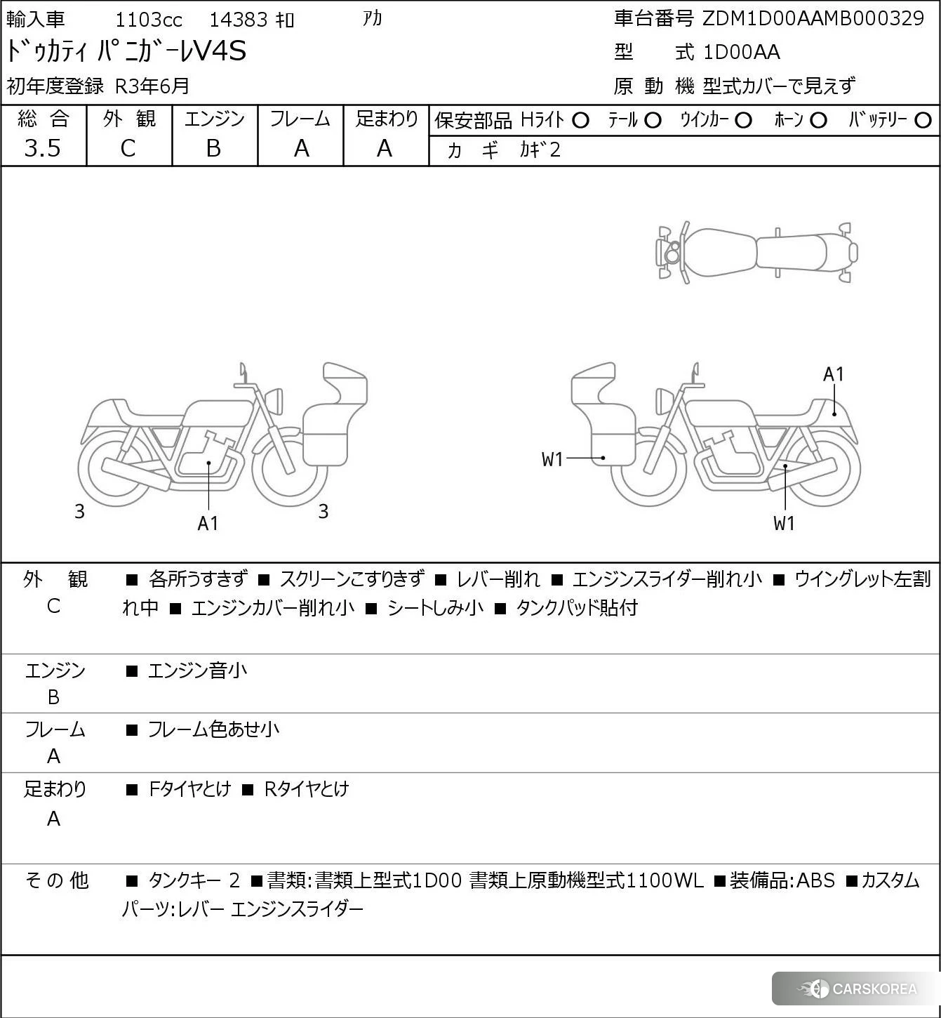 Проданный Ducati PANIGALE V4 S 2021 из Японии, фото 5