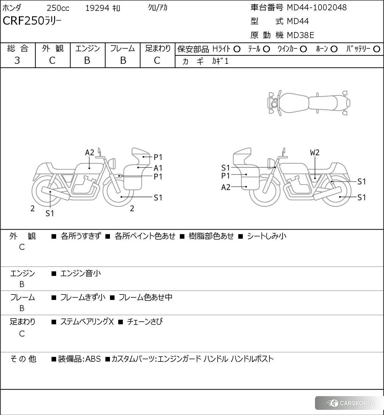 Проданный Honda CRF250 RALLY id 3950150 из Японии, фото 5