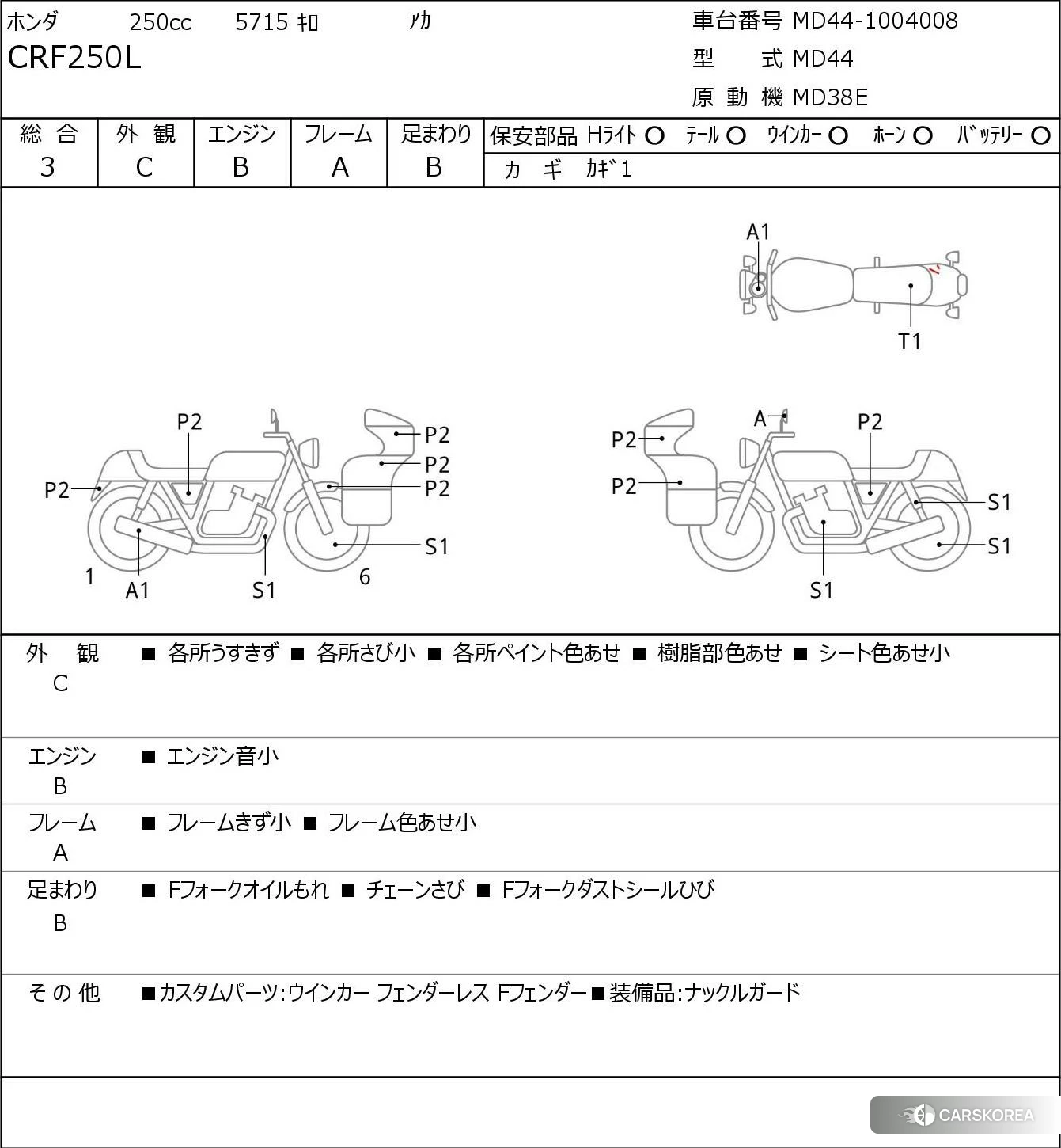 Проданный Honda CRF250L id 3950042 из Японии, фото 5