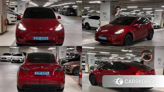 Tesla Model Y 2023 Красный из Кореи