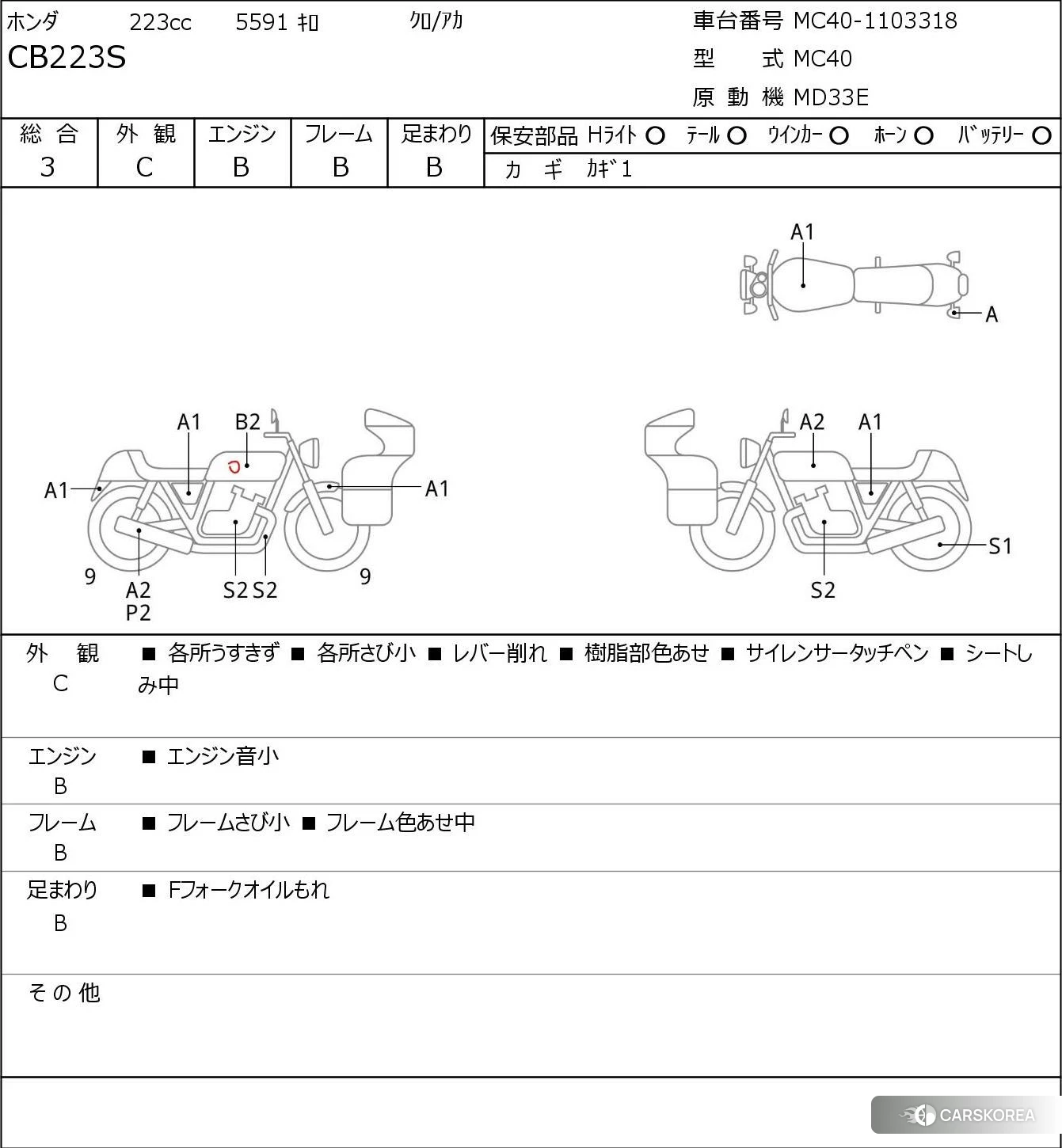 Проданный Honda CB223S id 4184299 из Японии, фото 5