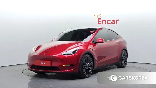 Tesla Model Y 2021 Красный из Кореи