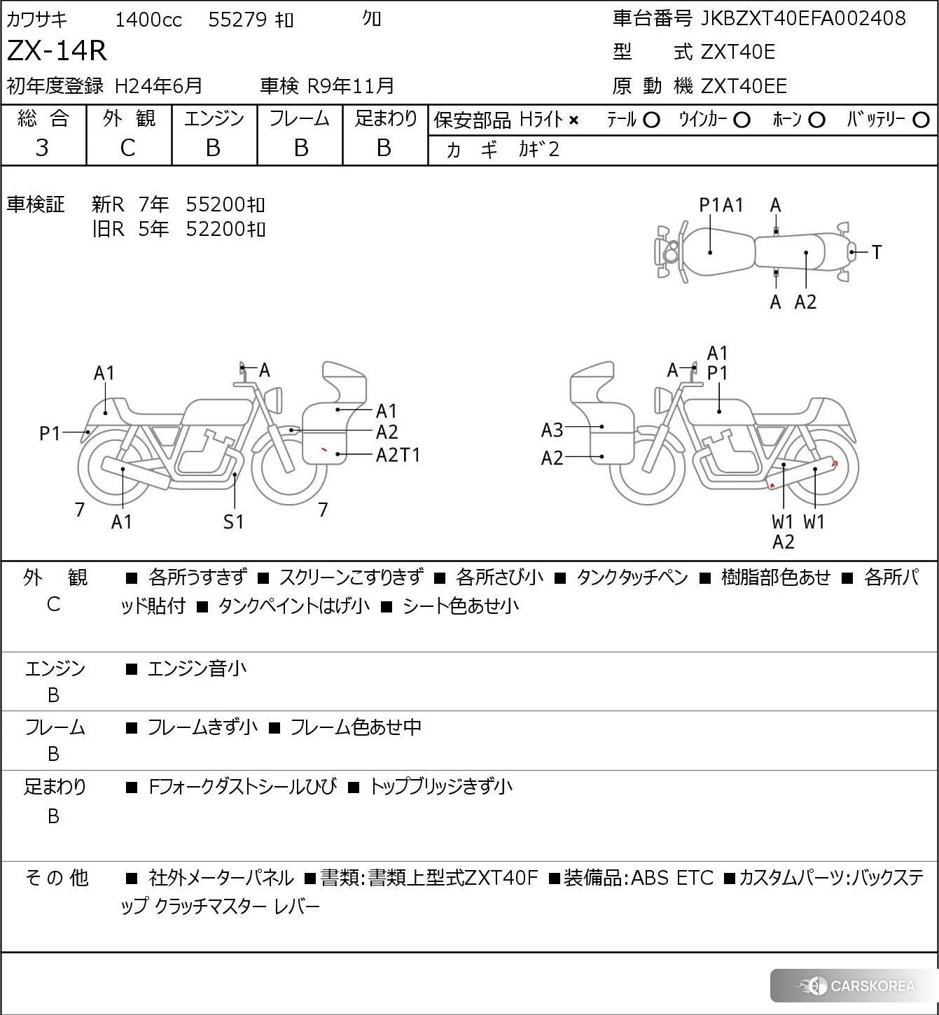 Kawasaki ZX-14R NINJA 2012 из Японии