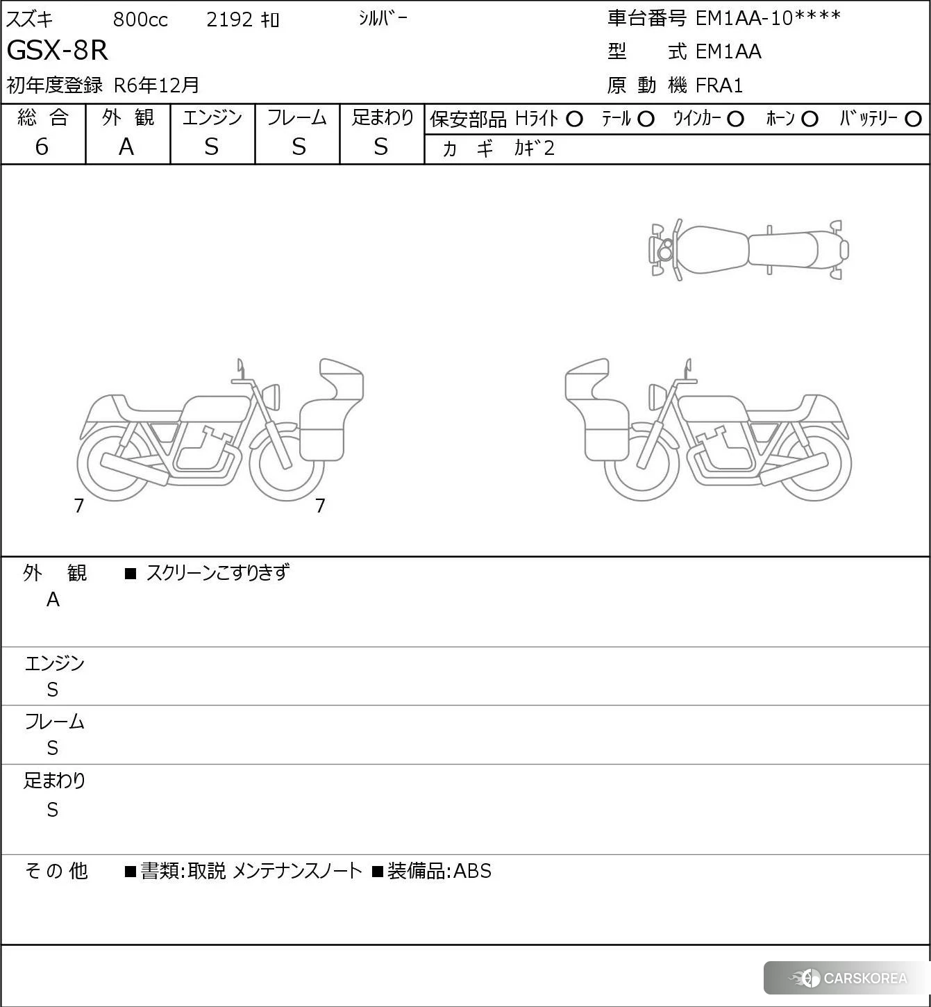 Проданный Suzuki GSX-8R id 4206198 из Японии, фото 5