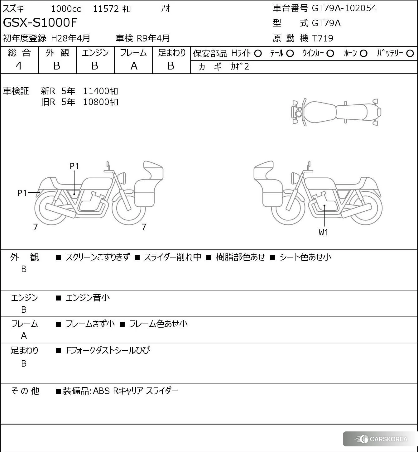 Проданный Suzuki GSX-S1000F id 4206026 из Японии, фото 5