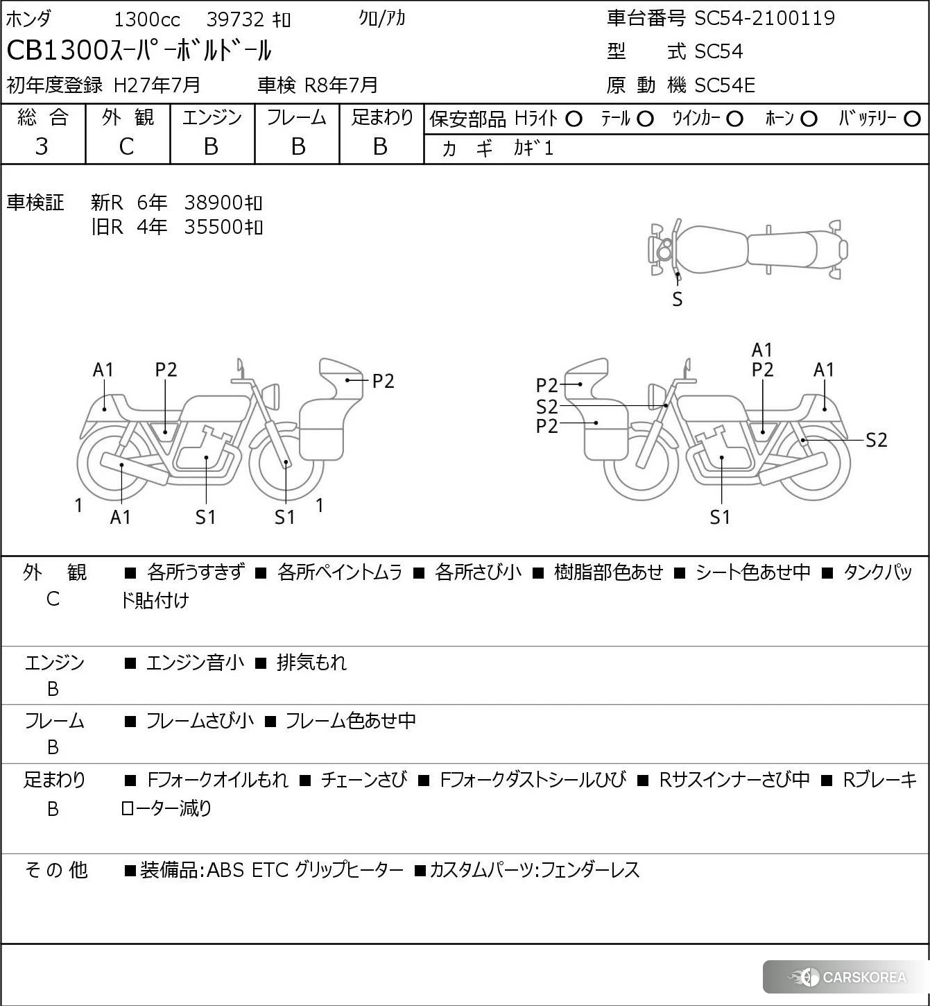 Проданный Honda CB1300SF BOLDOR id 4206317 из Японии, фото 5