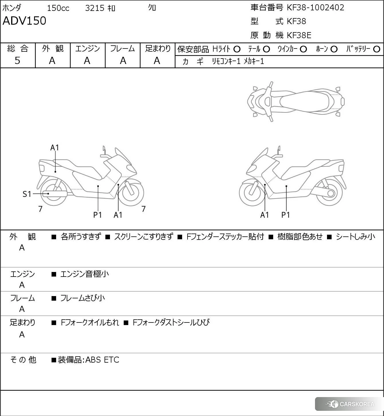 Проданный Honda ADV150 id 3970732 из Японии, фото 5