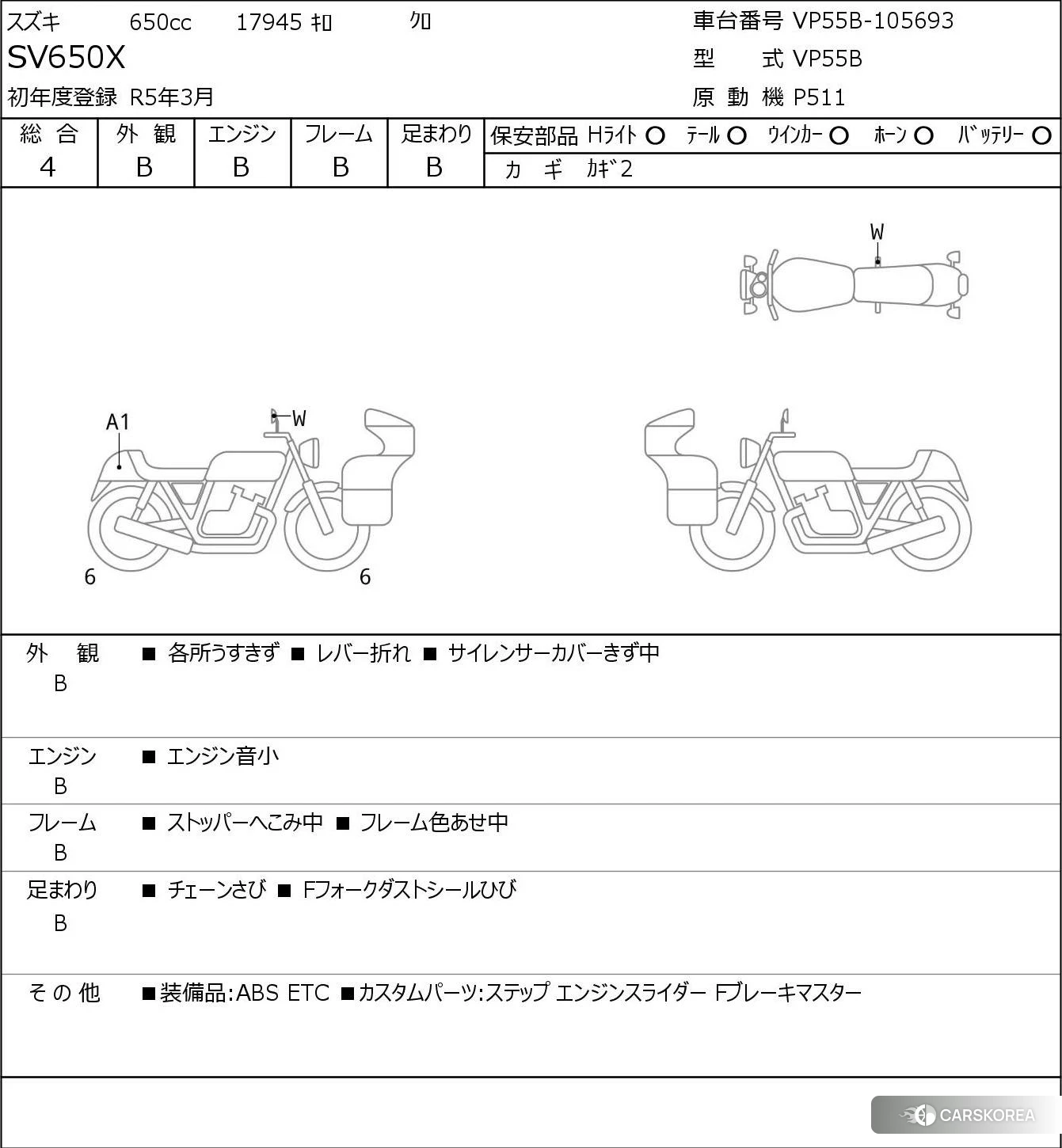 Проданный Suzuki SV650X id 4205982 из Японии, фото 5