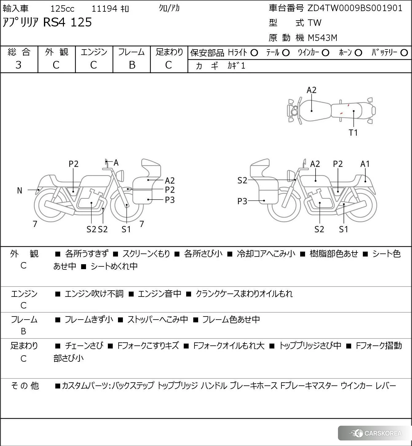 Проданный Aprilia RS4 125 id 3939570 из Японии, фото 5