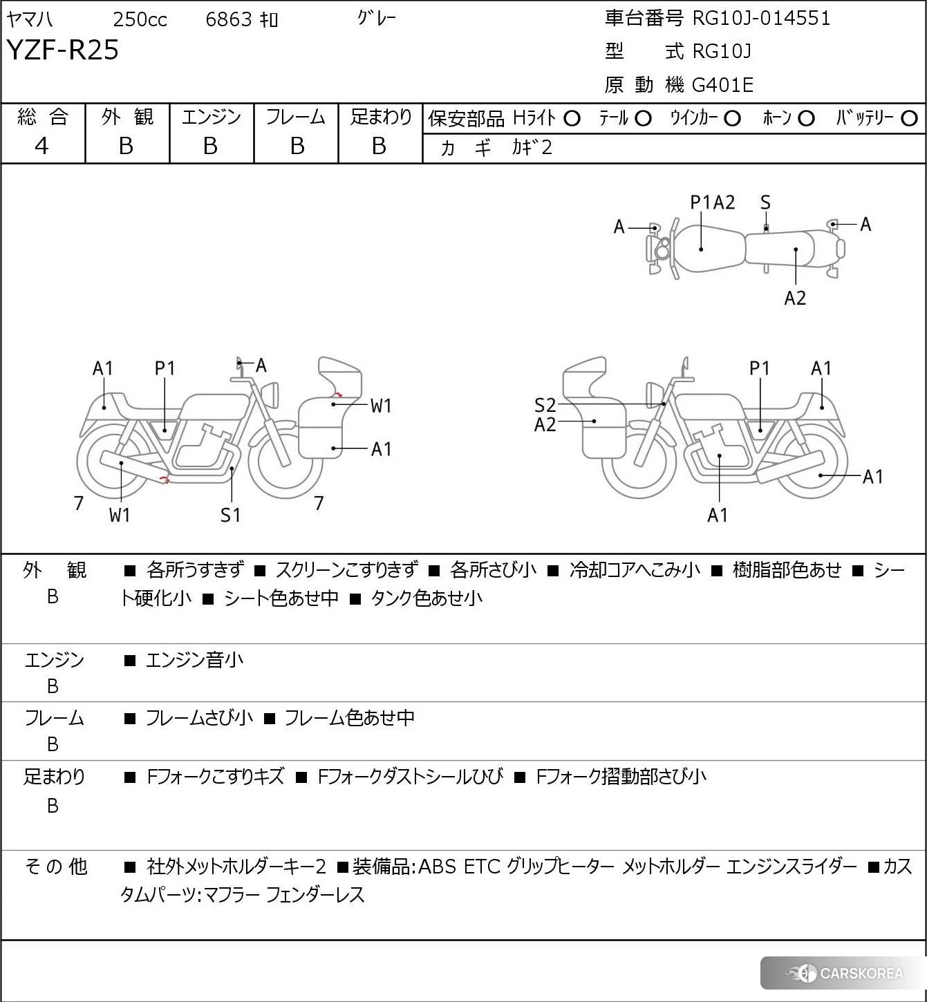 Проданный Yamaha YZF-R25 2016 из Японии, фото 5