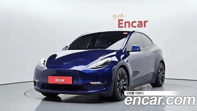 Tesla Model Y 2021 Синий из Кореи