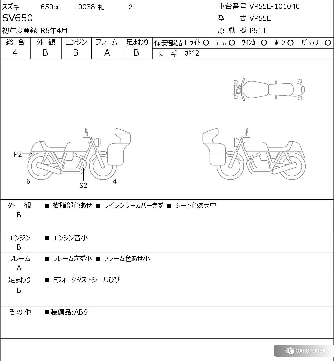 Проданный Suzuki SV650 id 3947349 из Японии, фото 5