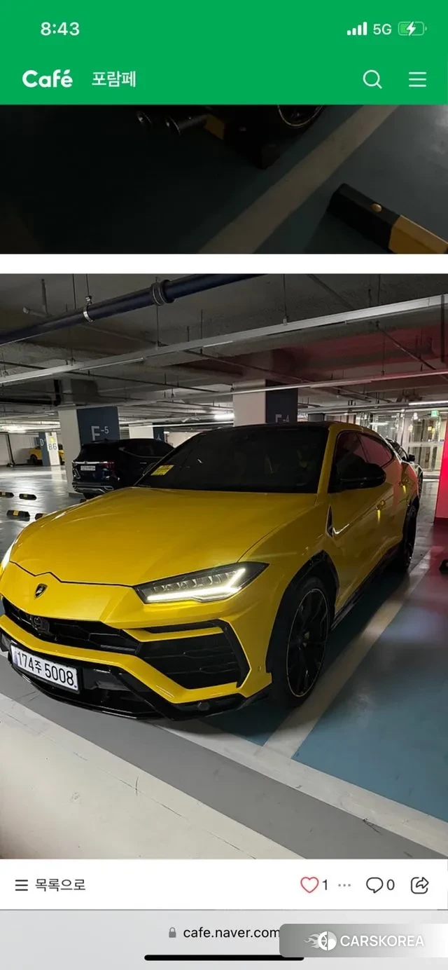 Lamborghini Urus 2022 Желтый из Кореи