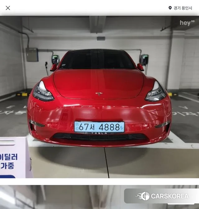 Tesla Model Y 2021 Красный из Кореи