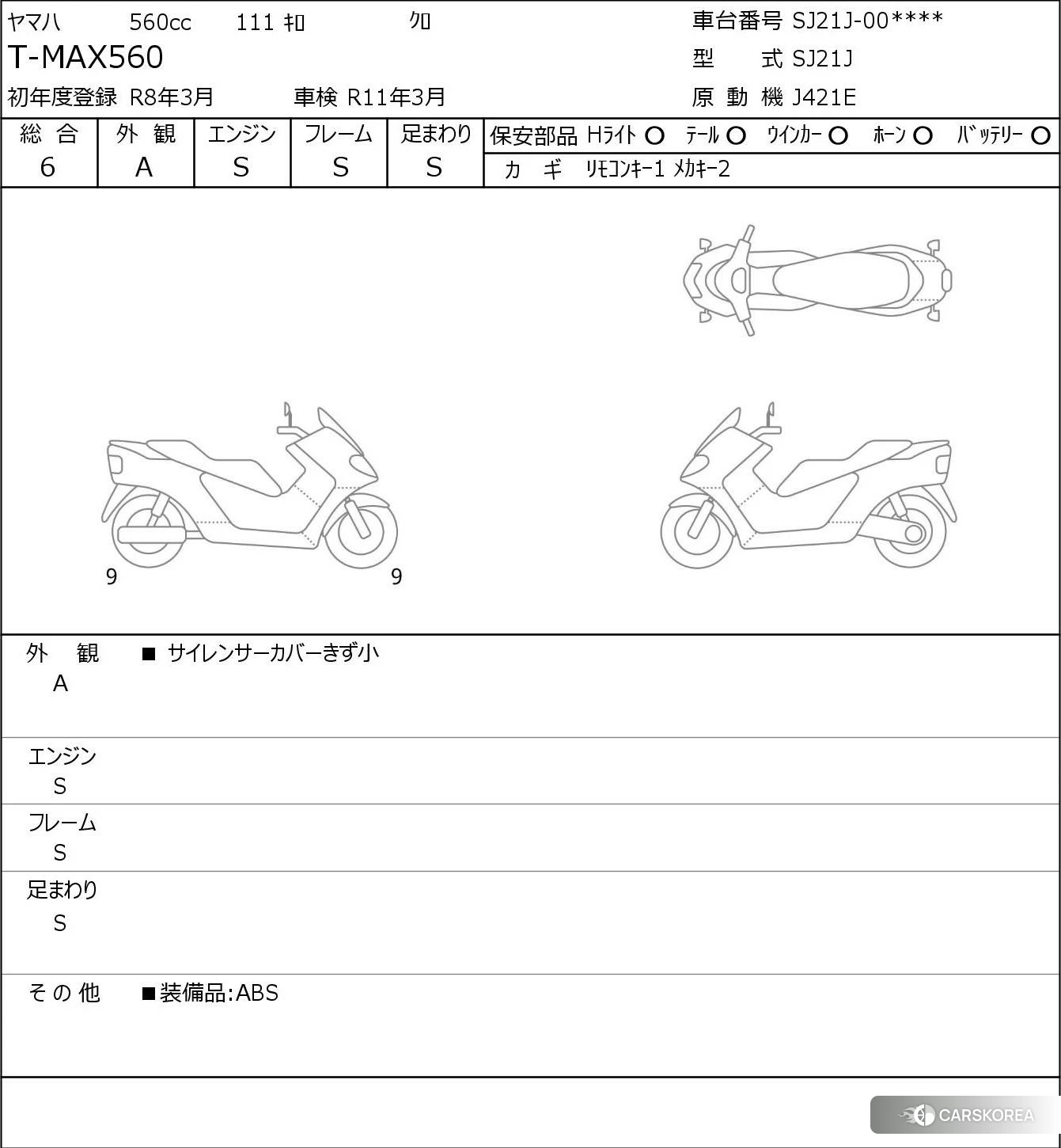 Проданный Yamaha T-MAX 560 id 4205915 из Японии