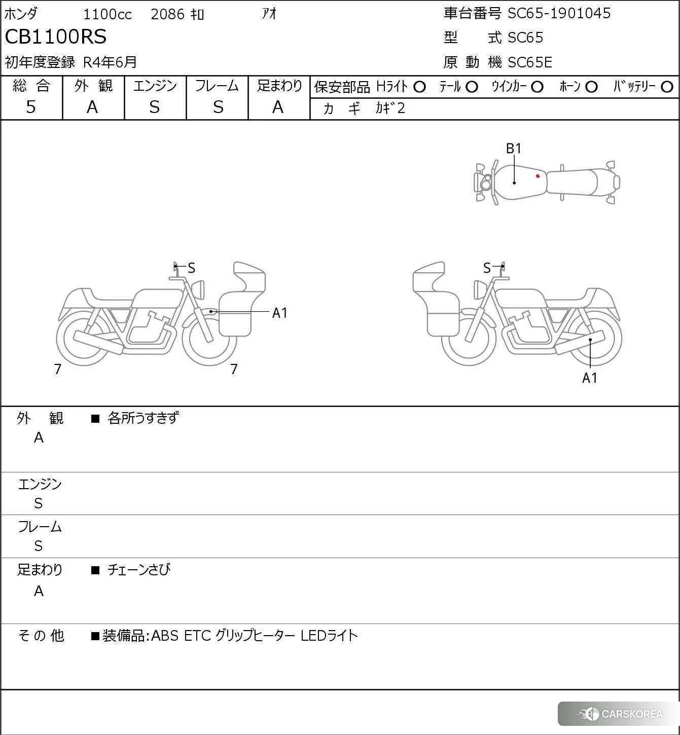 Проданный Honda CB1100RS id 4184639 из Японии, фото 5