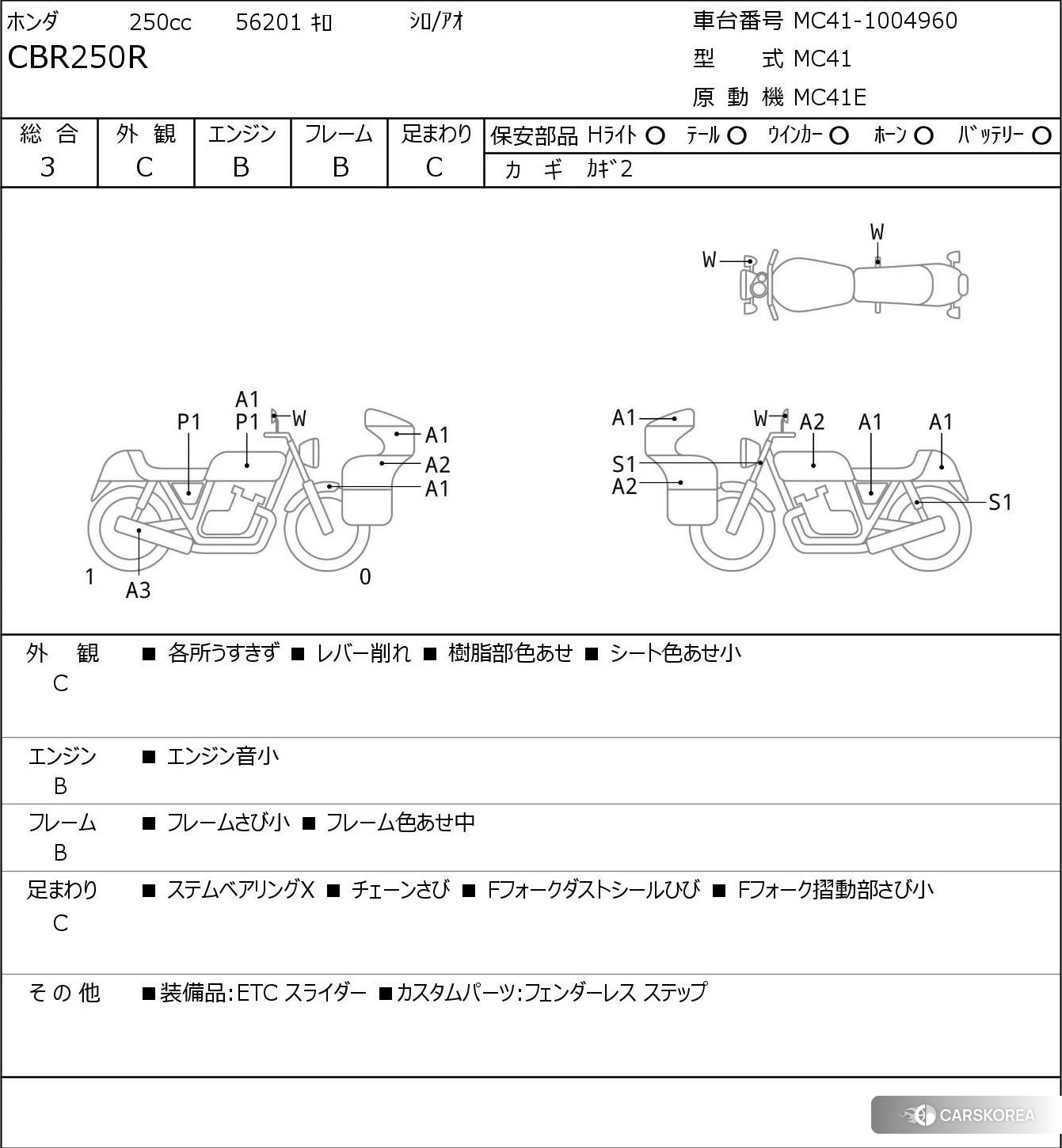Проданный Honda CBR250R id 3947543 из Японии, фото 5