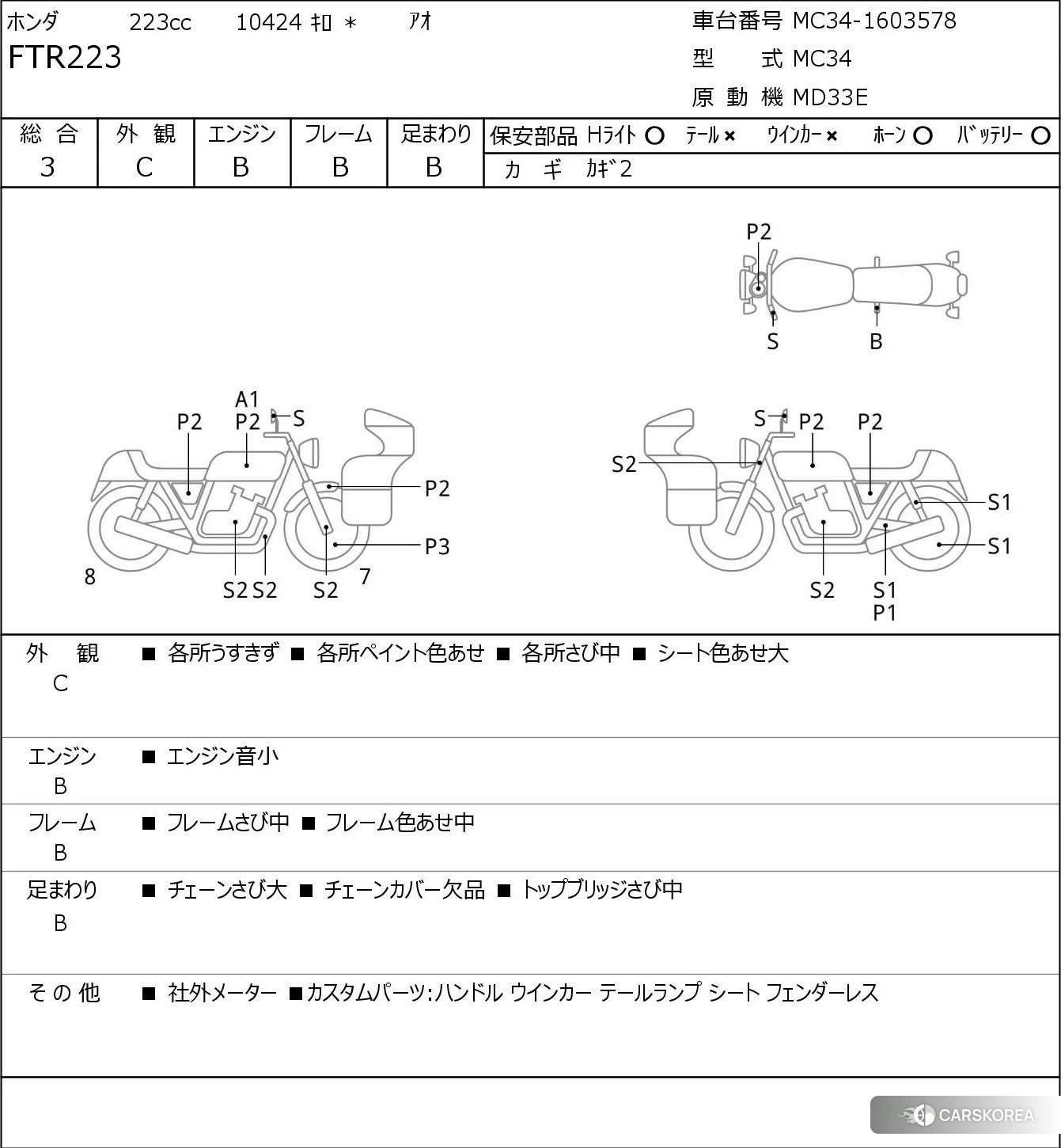 Проданный Honda FTR223 id 3950006 из Японии, фото 5