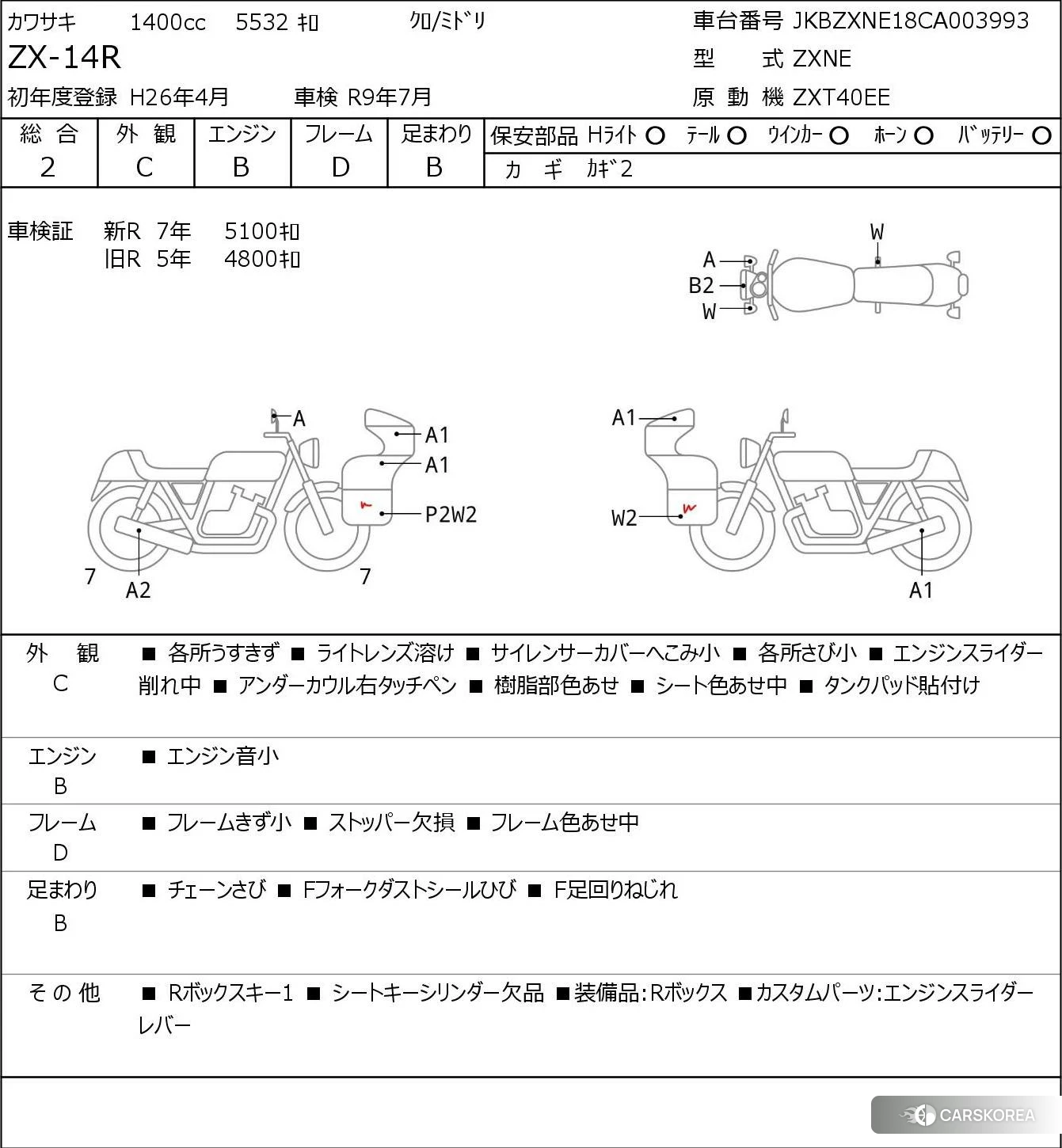 Kawasaki ZX-14R NINJA 2014 из Японии, фото 5
