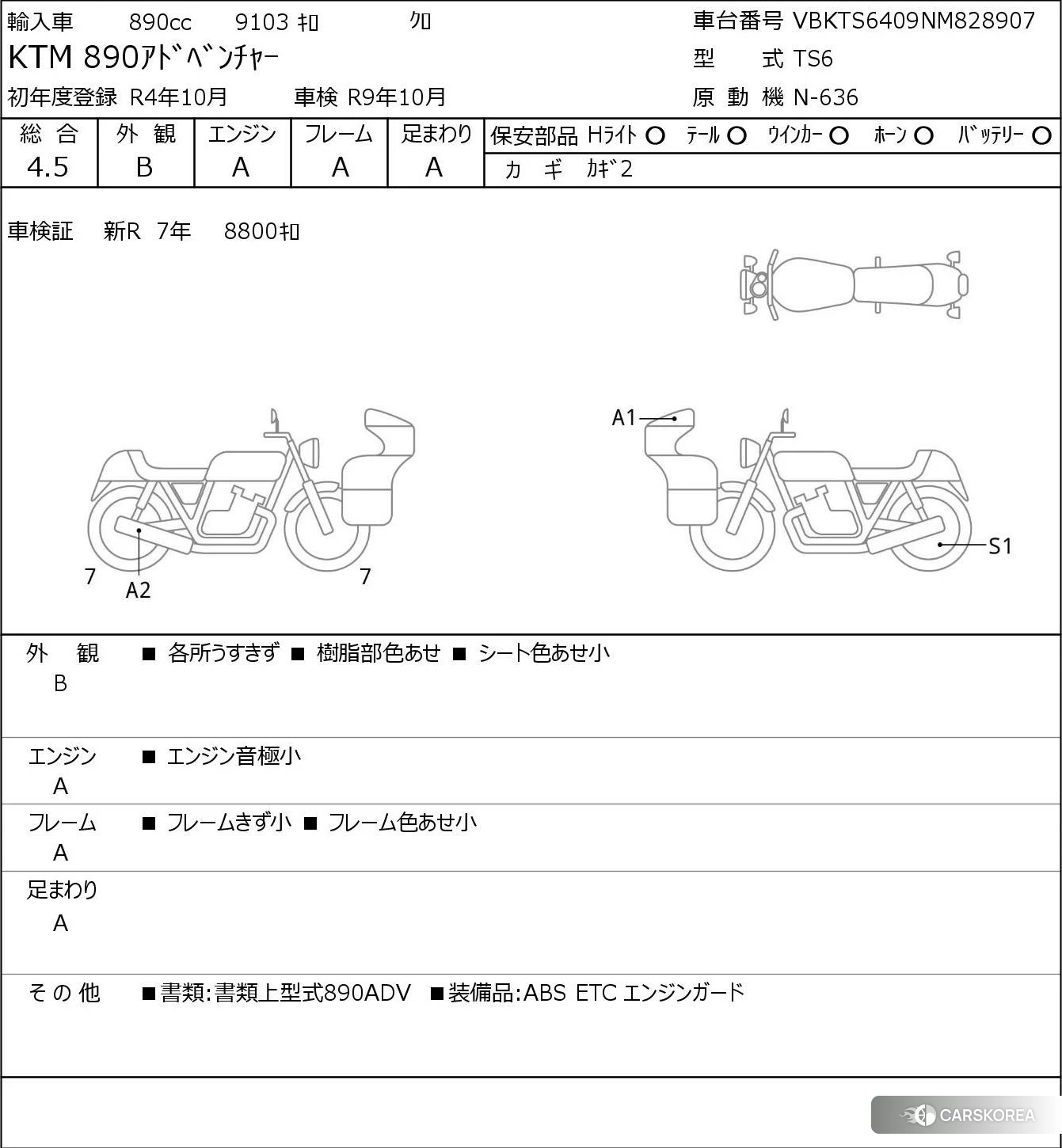 KTM 890 ADVENTURE 2022 из Японии, фото 5