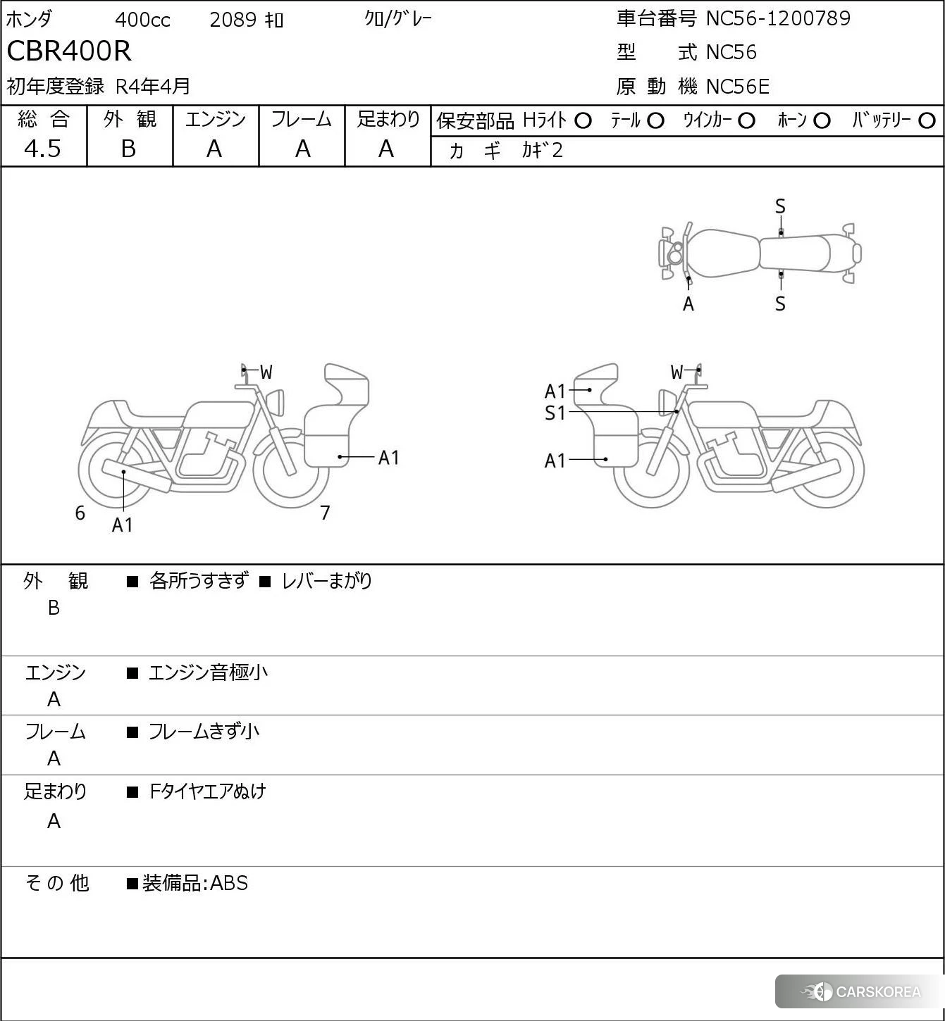 Проданный Honda CBR400R id 3970372 из Японии, фото 5