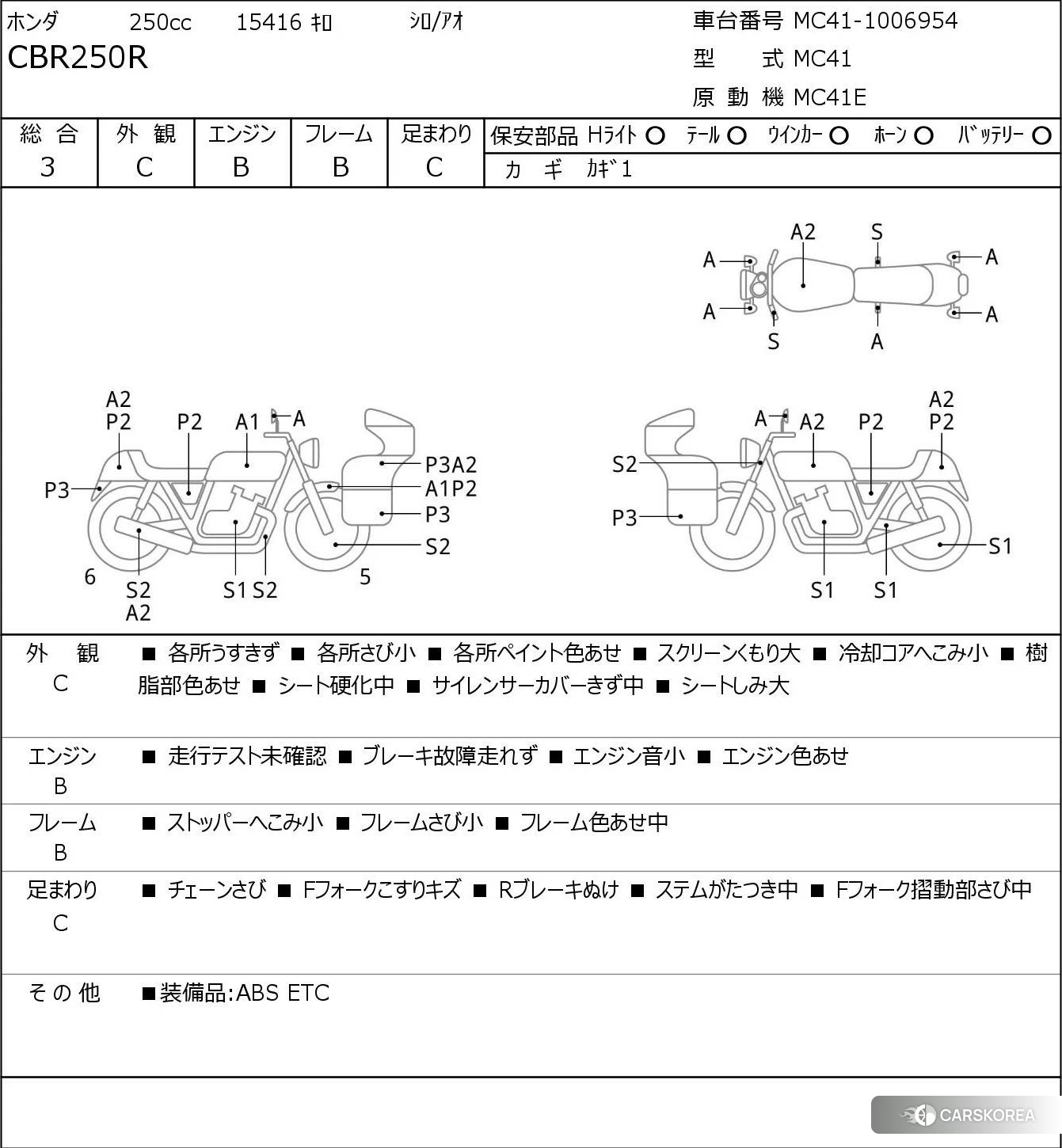 Проданный Honda CBR250R id 3947039 из Японии, фото 5