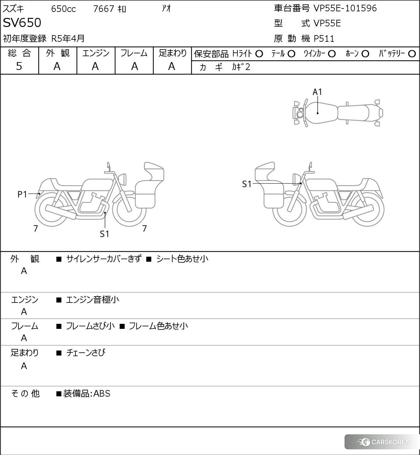Проданный Suzuki SV650 id 3947707 из Японии, фото 5