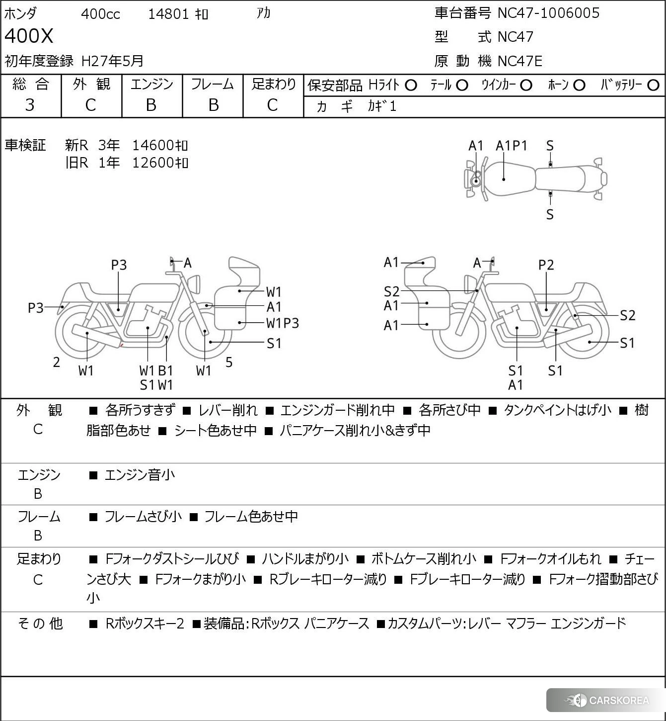Проданный Honda 400X id 3949489 из Японии, фото 5