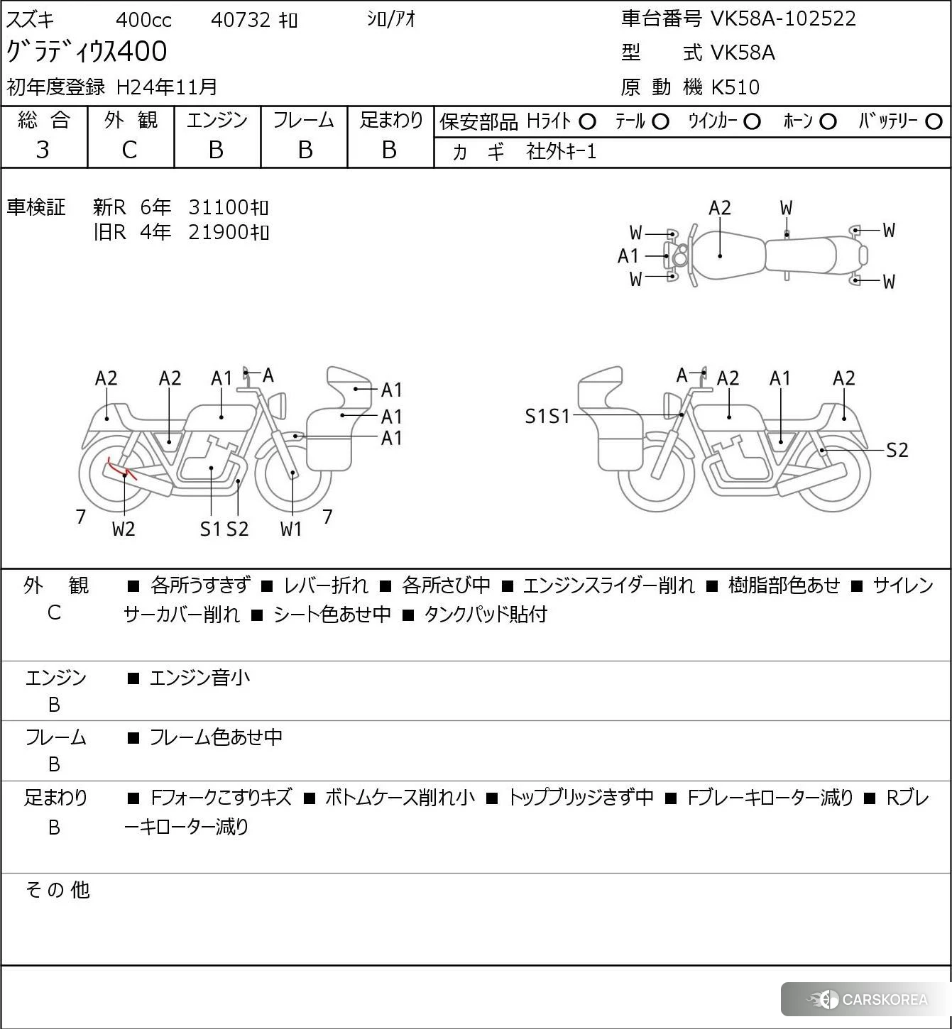 Проданный Suzuki GLADIUS 400 id 3947370 из Японии, фото 5