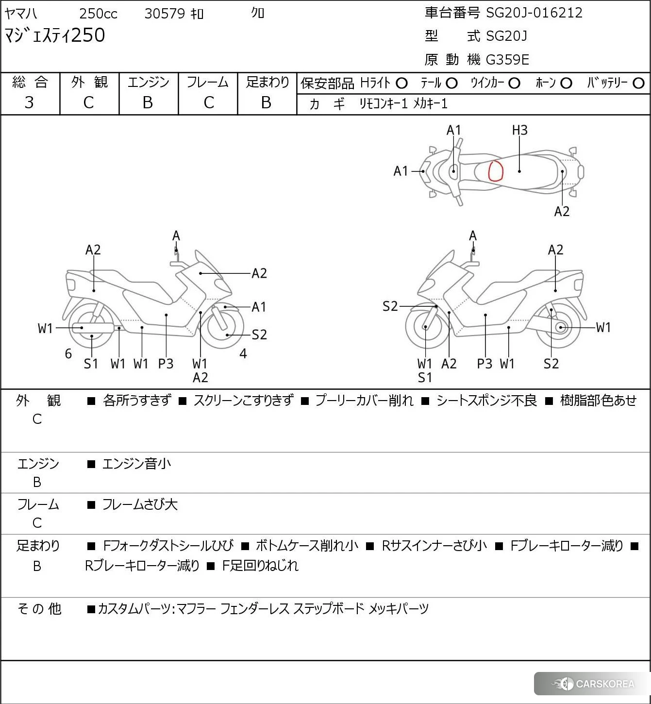 Yamaha MAJESTY 250 2011 из Японии, фото 5