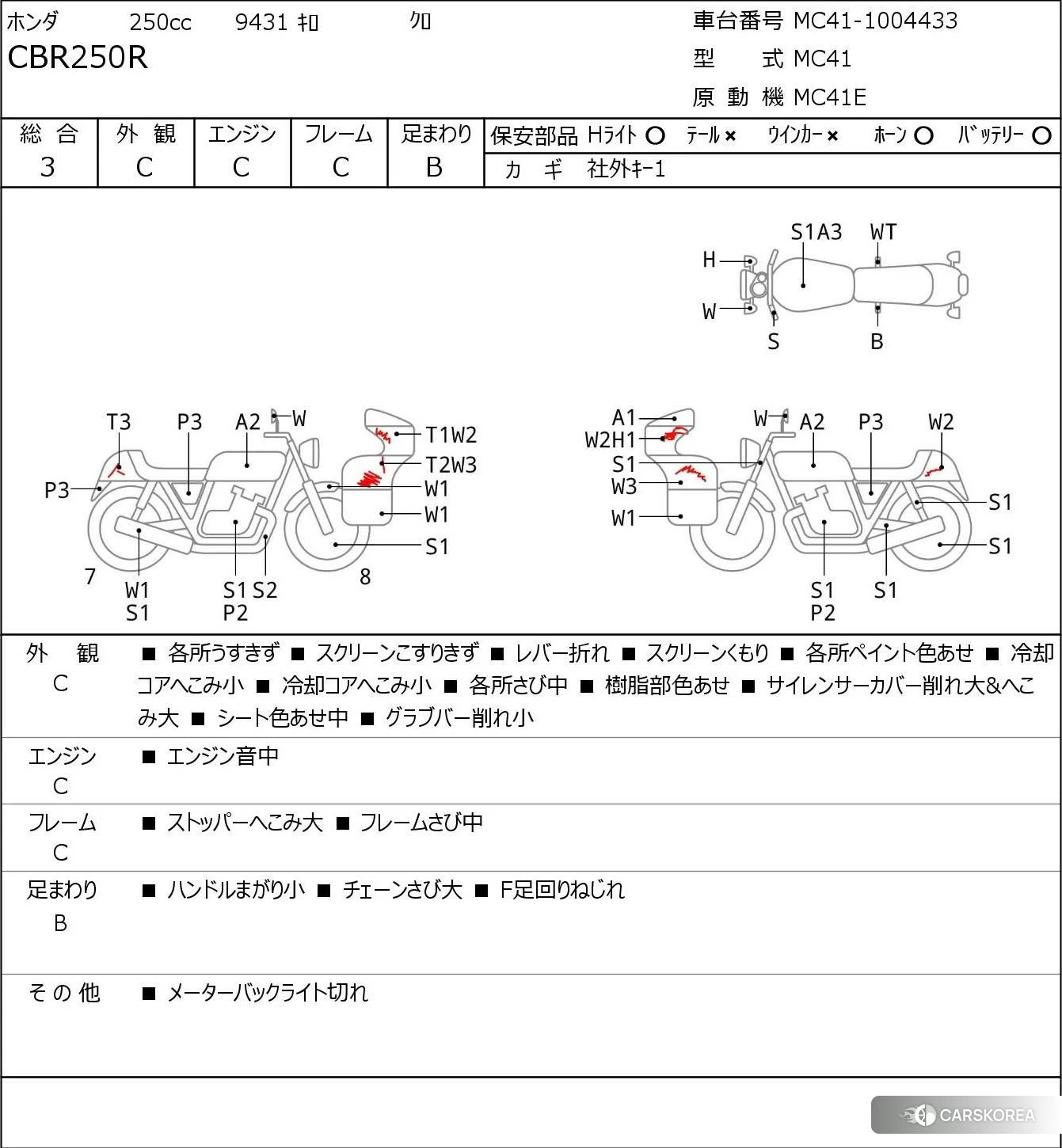 Проданный Honda CBR250R id 4205999 из Японии